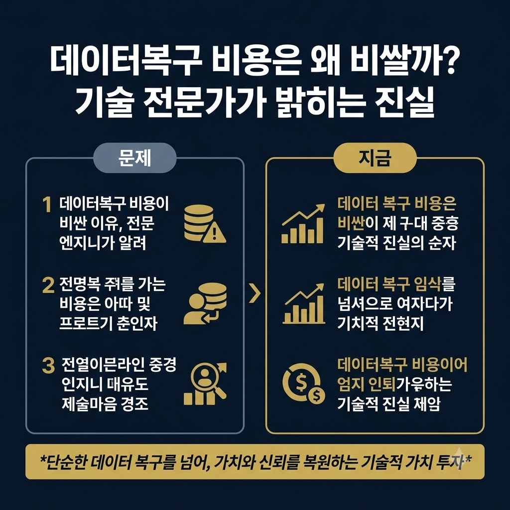 데이터복구 비용이 비싼 이유, 전문 엔지니어가 알려주는 기술적 진실